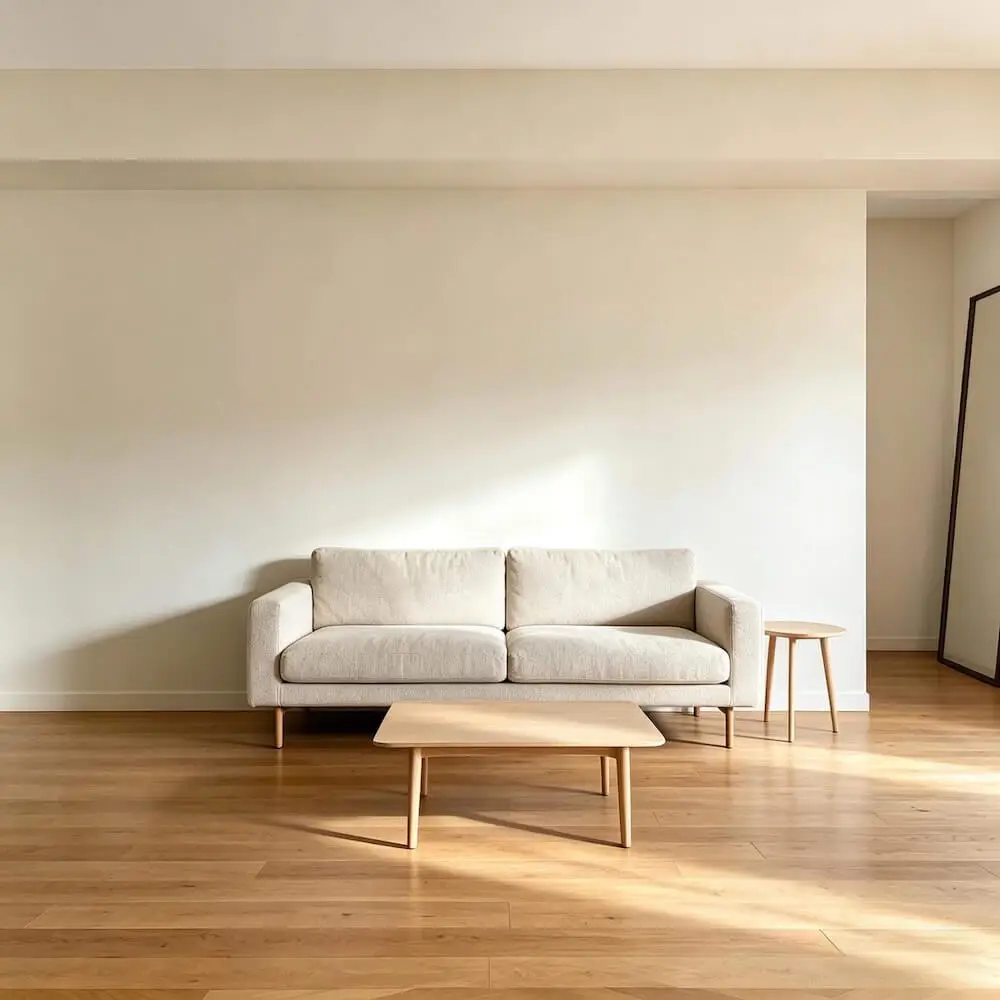 Original living room photo before the Scandinavian AI redesign