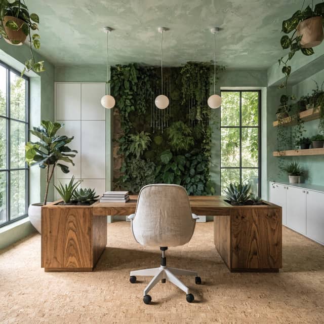 Biophilic AI bathroom design style