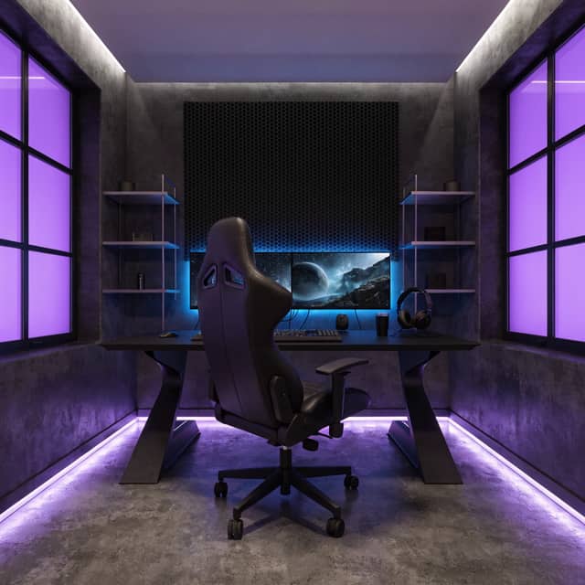 Cyberpunk AI bathroom design style