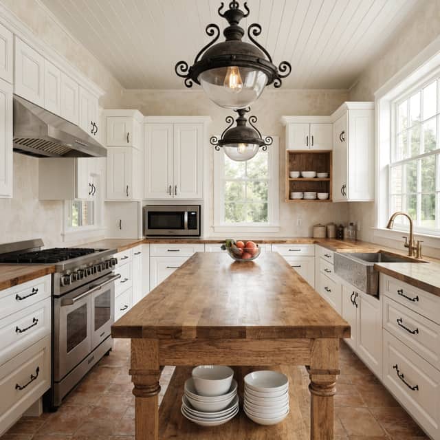 Farmhouse AI bathroom design style