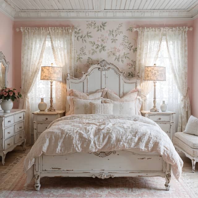 Shabby Chic AI bathroom design style