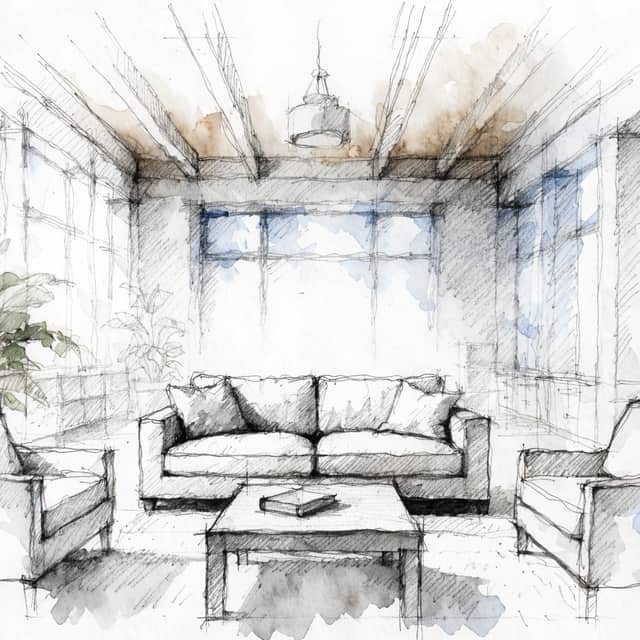 Sketch AI bathroom design style